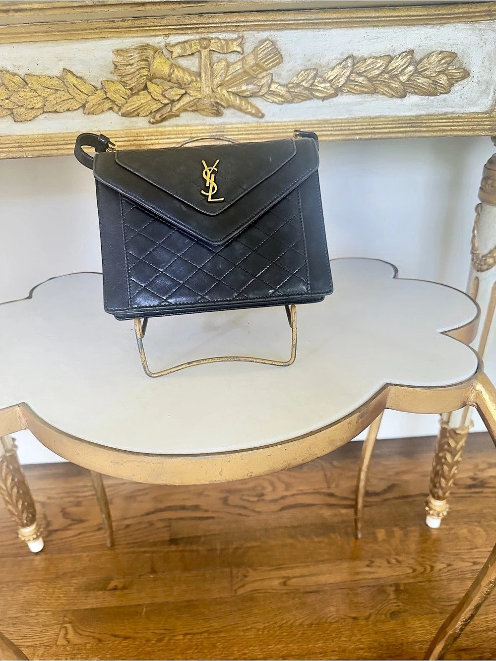 Saint Laurent Quilted Shoulder Bag in Black